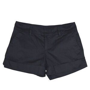 Club Monaco Cuffed Black Shorts Preppy Size 4 Minimalist Capsule Cotton Blend